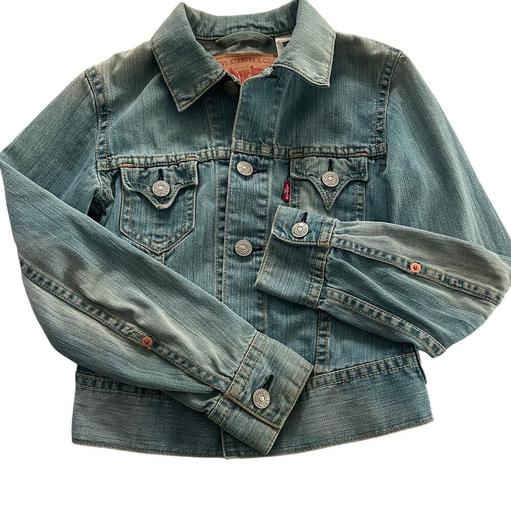 Vintage Levi’s 2004 Women’s 100% Cotton Jean Jacket SZ SM Type 1 Blue Fade - Picture 1 of 15